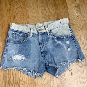 Denim & Supply Ralph Lauren Distressed Light Blue Jean Shorts